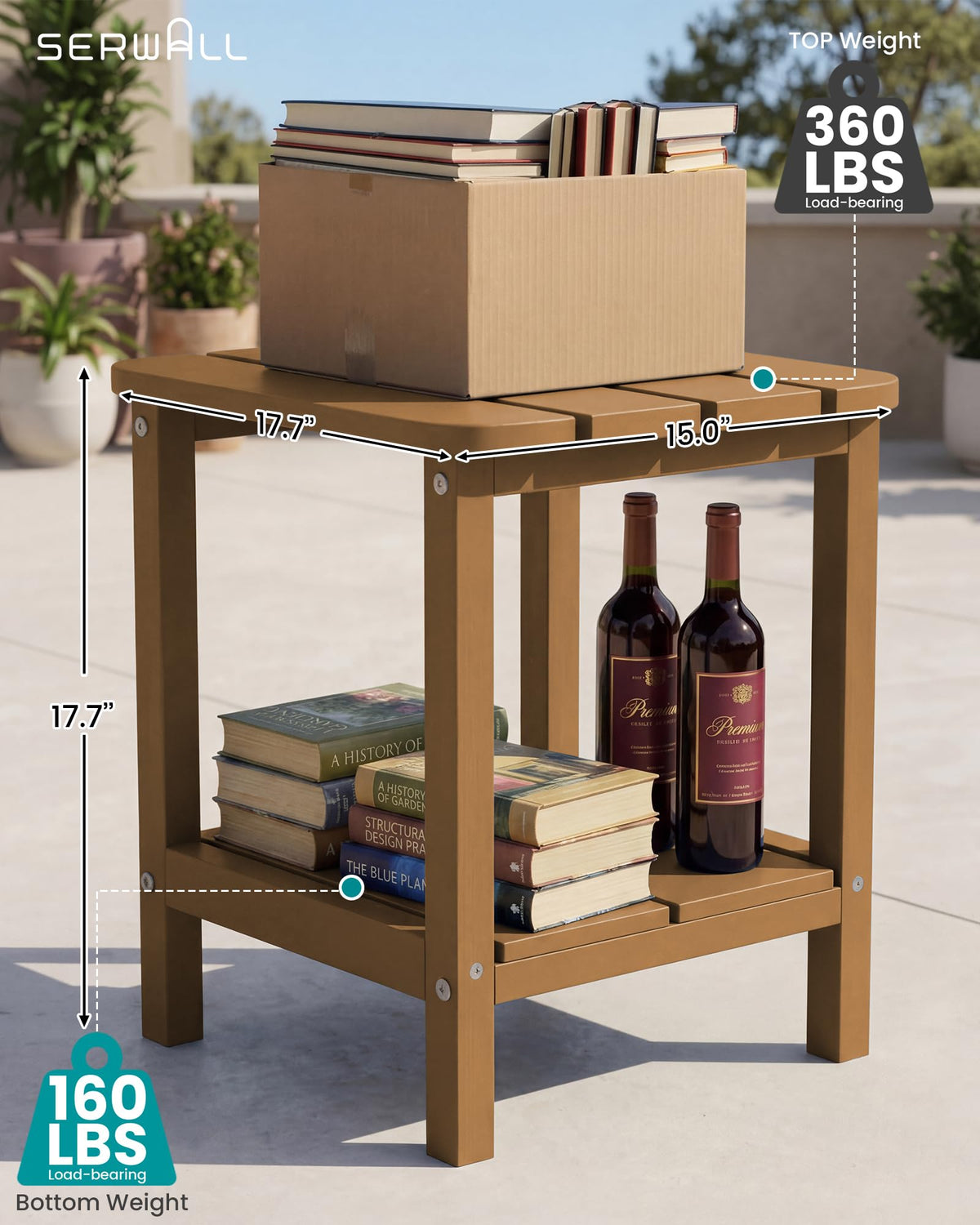 Brown Set of 2 Rectangular End Table C263624