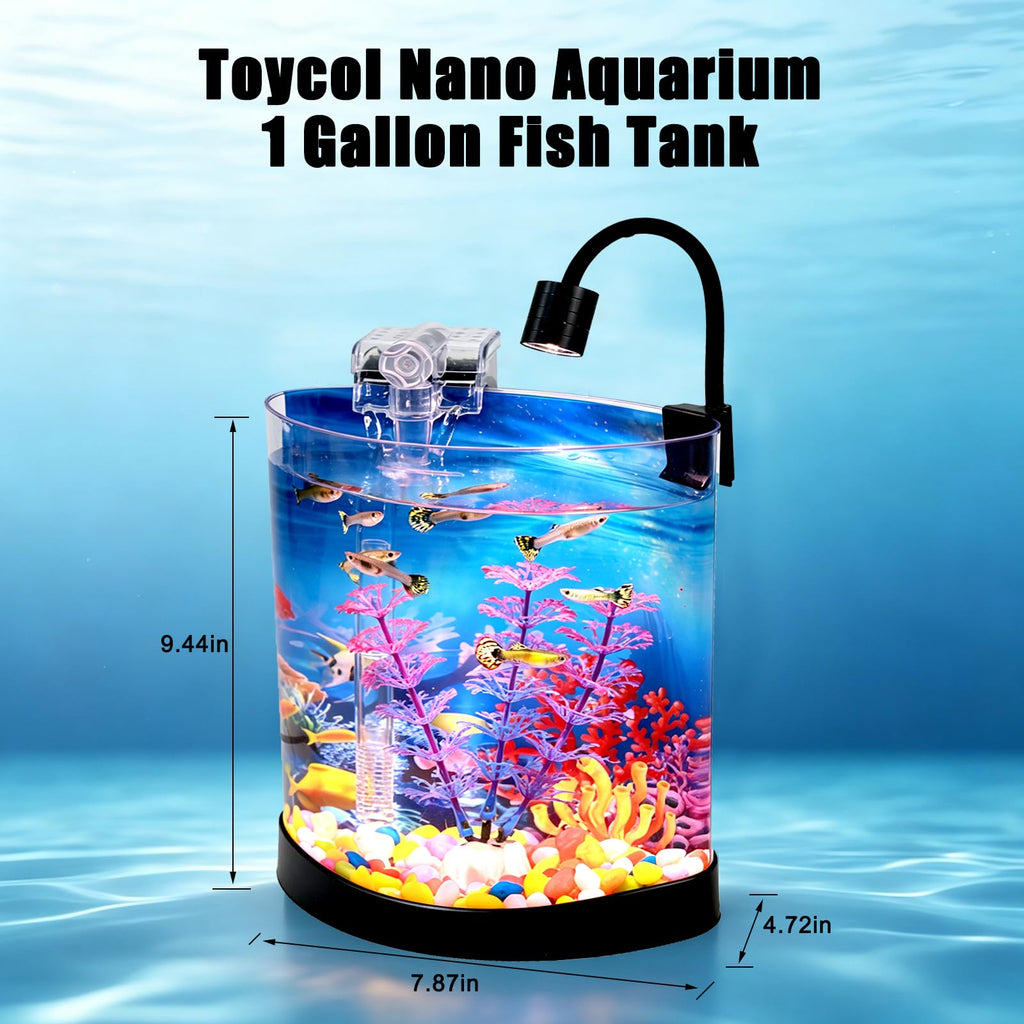 1 Gallon Half Moon Fish Tank Y9047
