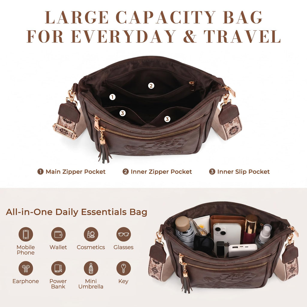 Vegan Leather Crossbody Bag W8805