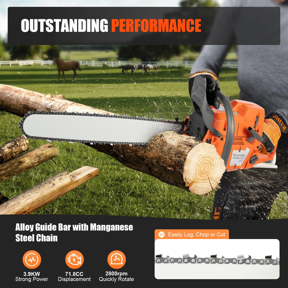 24 Inch 71.8CC 2-Stroke Gas Chainsaw Z7053