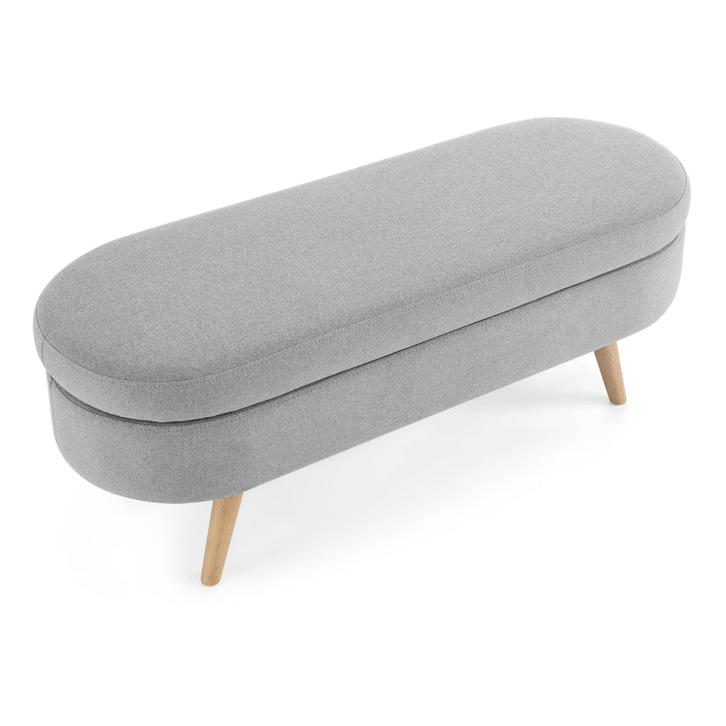 Oval Storage Bench with Rubber Wood Legs D49335