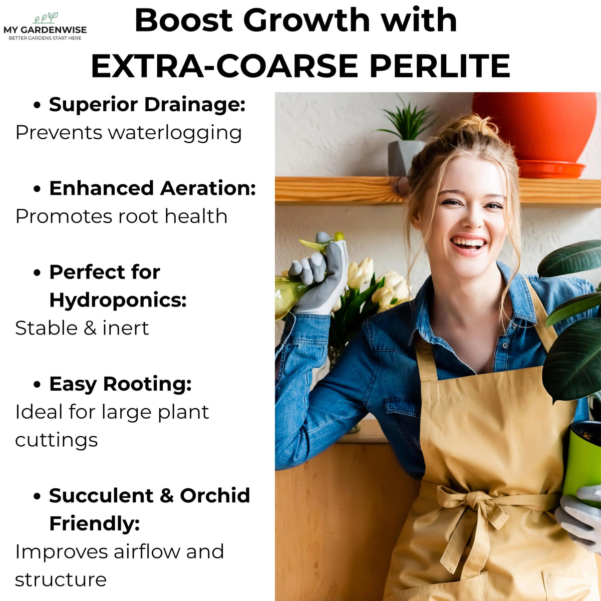 Perlite for Plants, Extra Coarse Grade 4 Horticultural Perlite, 3 quarts J6332