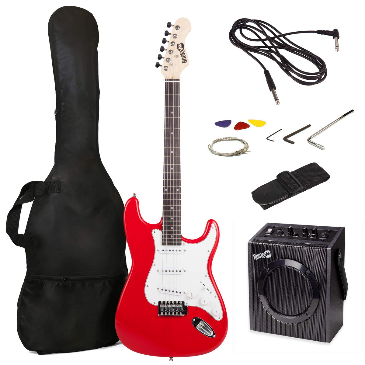 Red Full Size Electric Guitar Kit with 10W Amp & Gig Bag Z26432