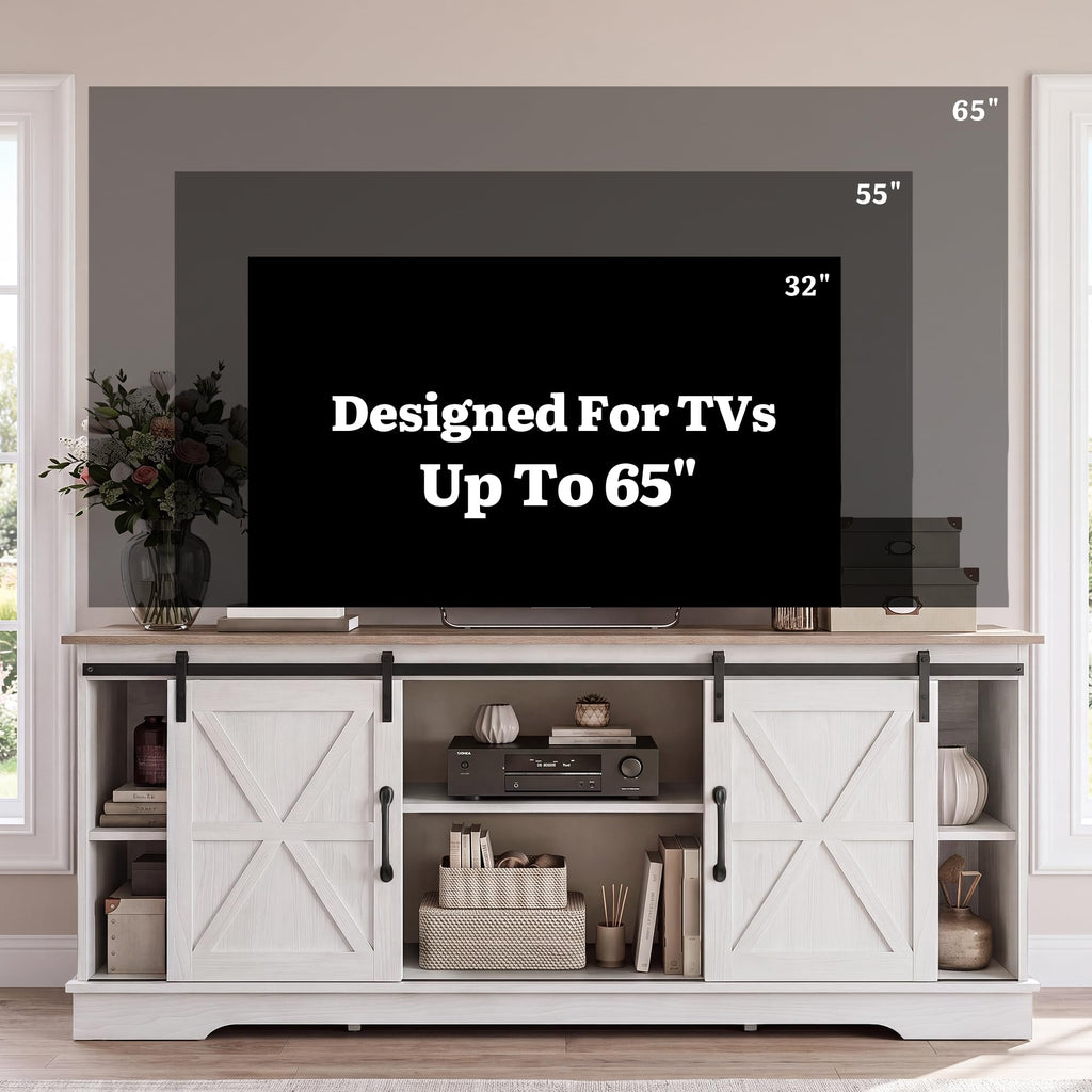 White Grey Wash TV Stand Q413