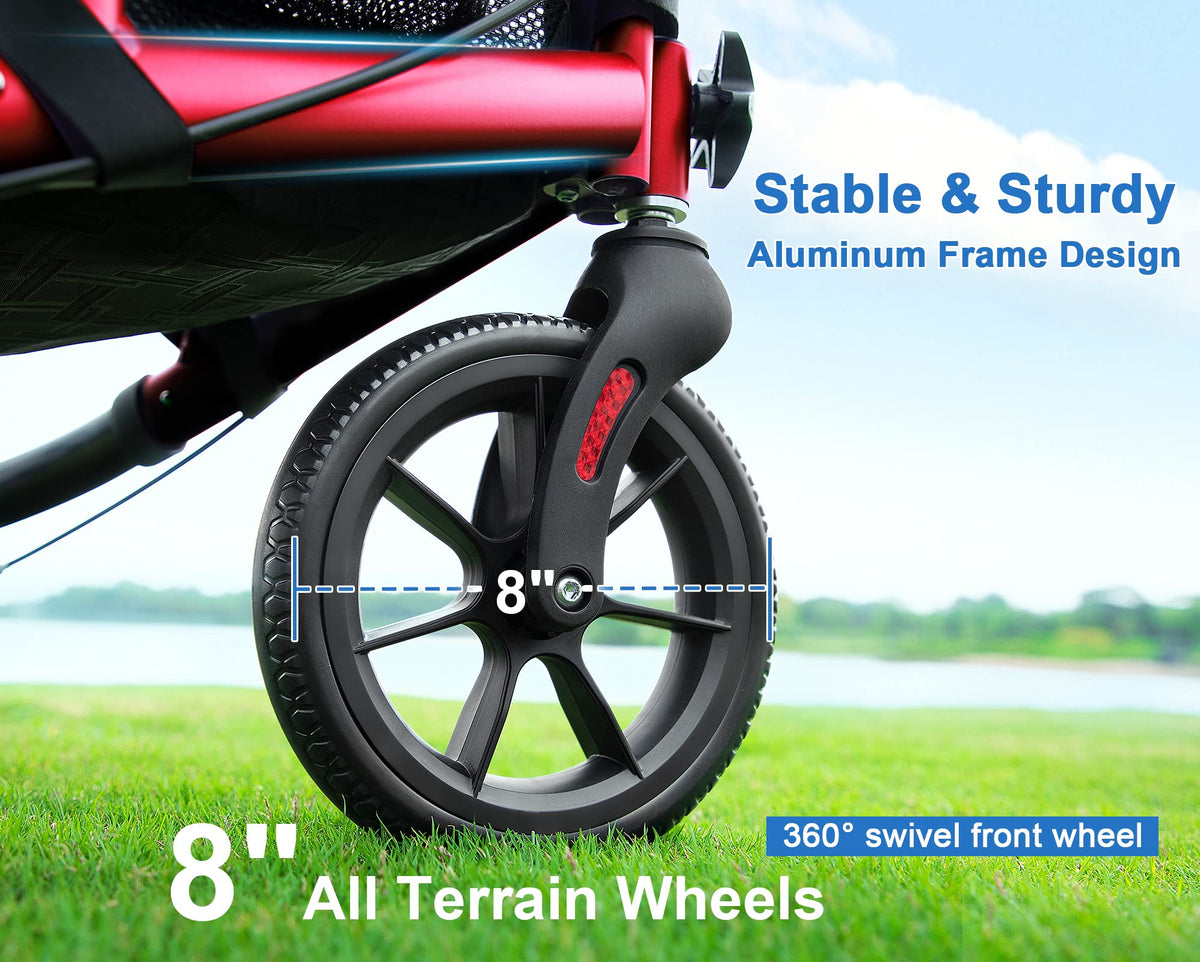 3 Wheel Rollator Walker with Seat T9322