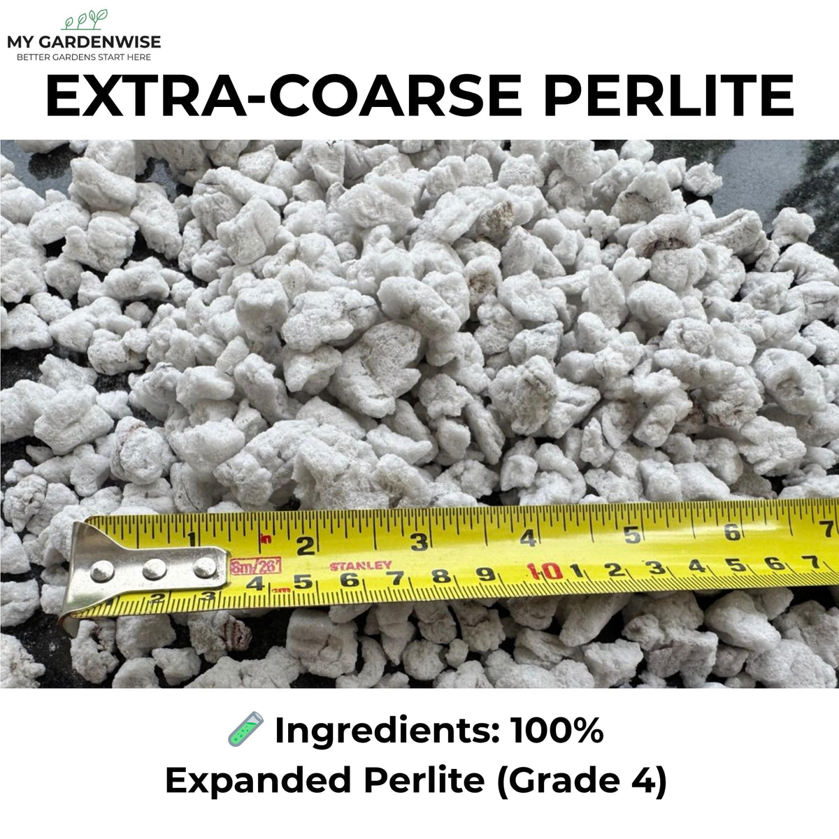 Perlite for Plants, Extra Coarse Grade 4 Horticultural Perlite, 3 quarts J6332
