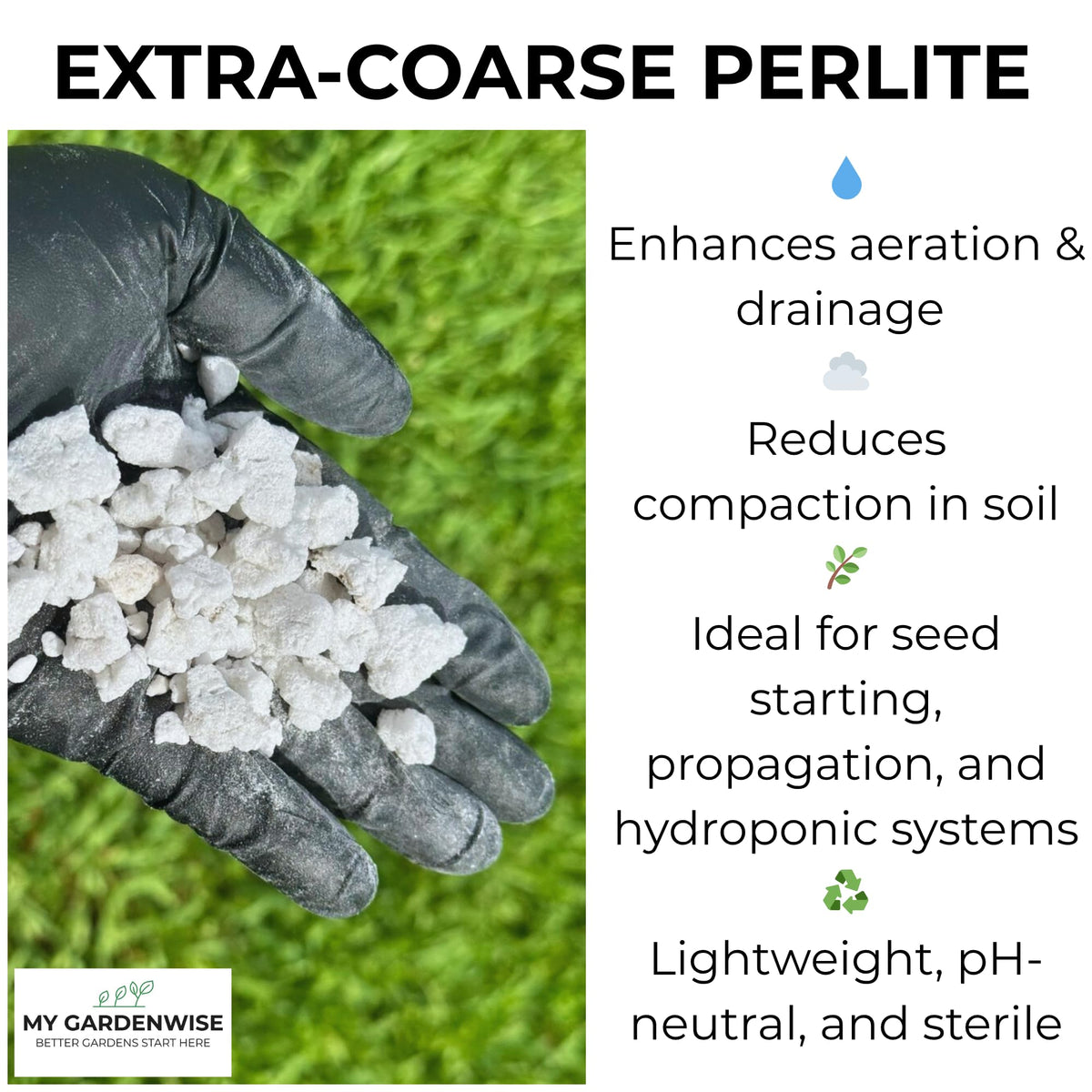 Perlite for Plants, Extra Coarse Grade 4 Horticultural Perlite, 3 quarts J6332