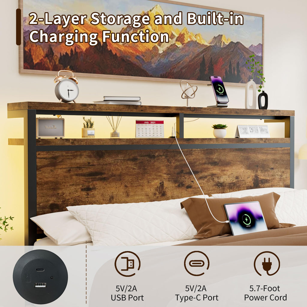 Full Bed Frame with 4 Storage Drawers H5987