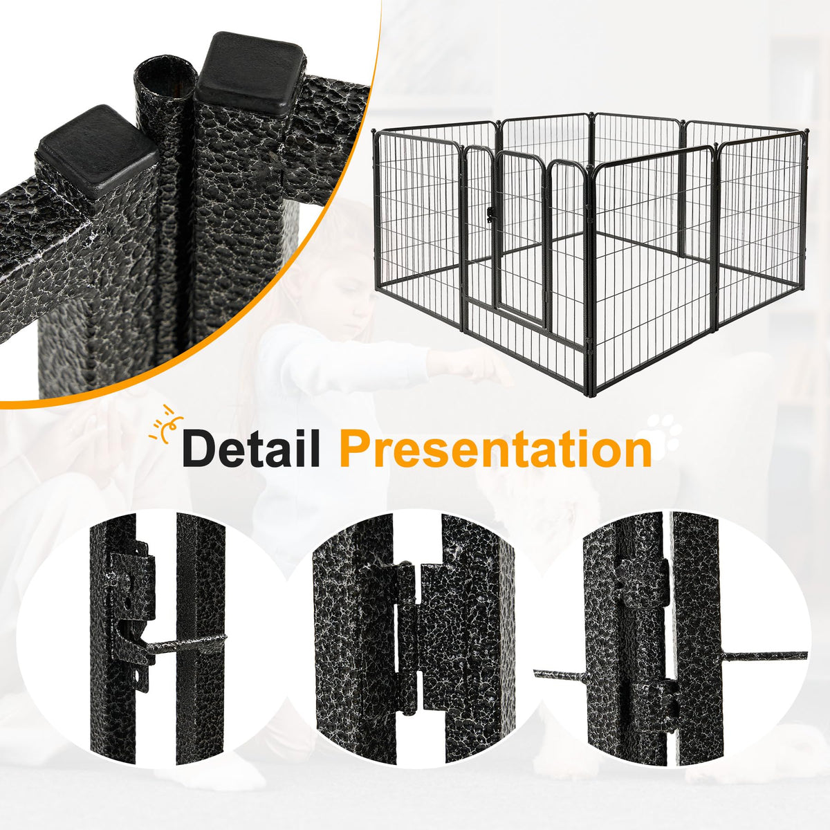 Heavy Duty 16 Panel Metal Pet Playpen Q75999