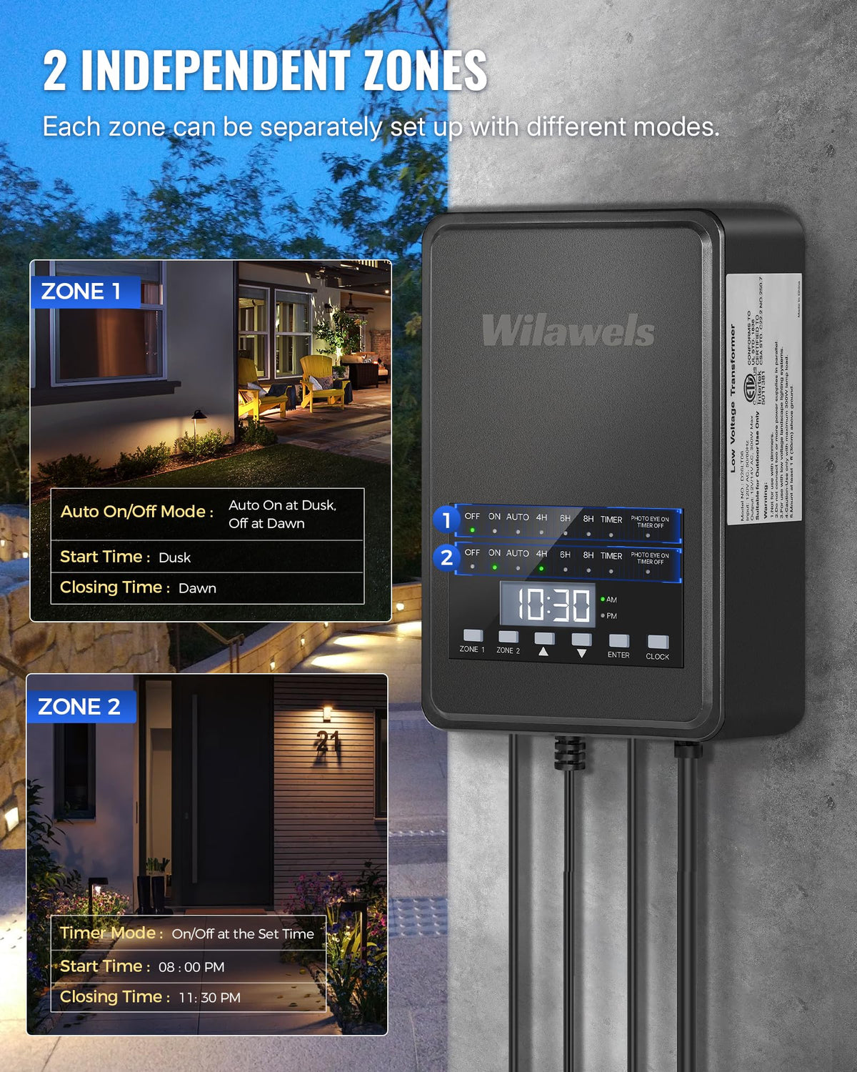 300W Low Voltage Landscape Transformer with Timer & Photocell Sensor Y340325