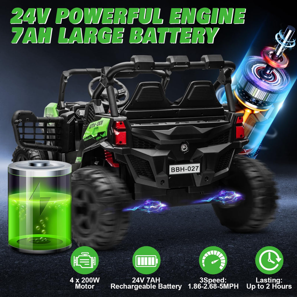 Green 24V 2 Seater Ride on Car T402
