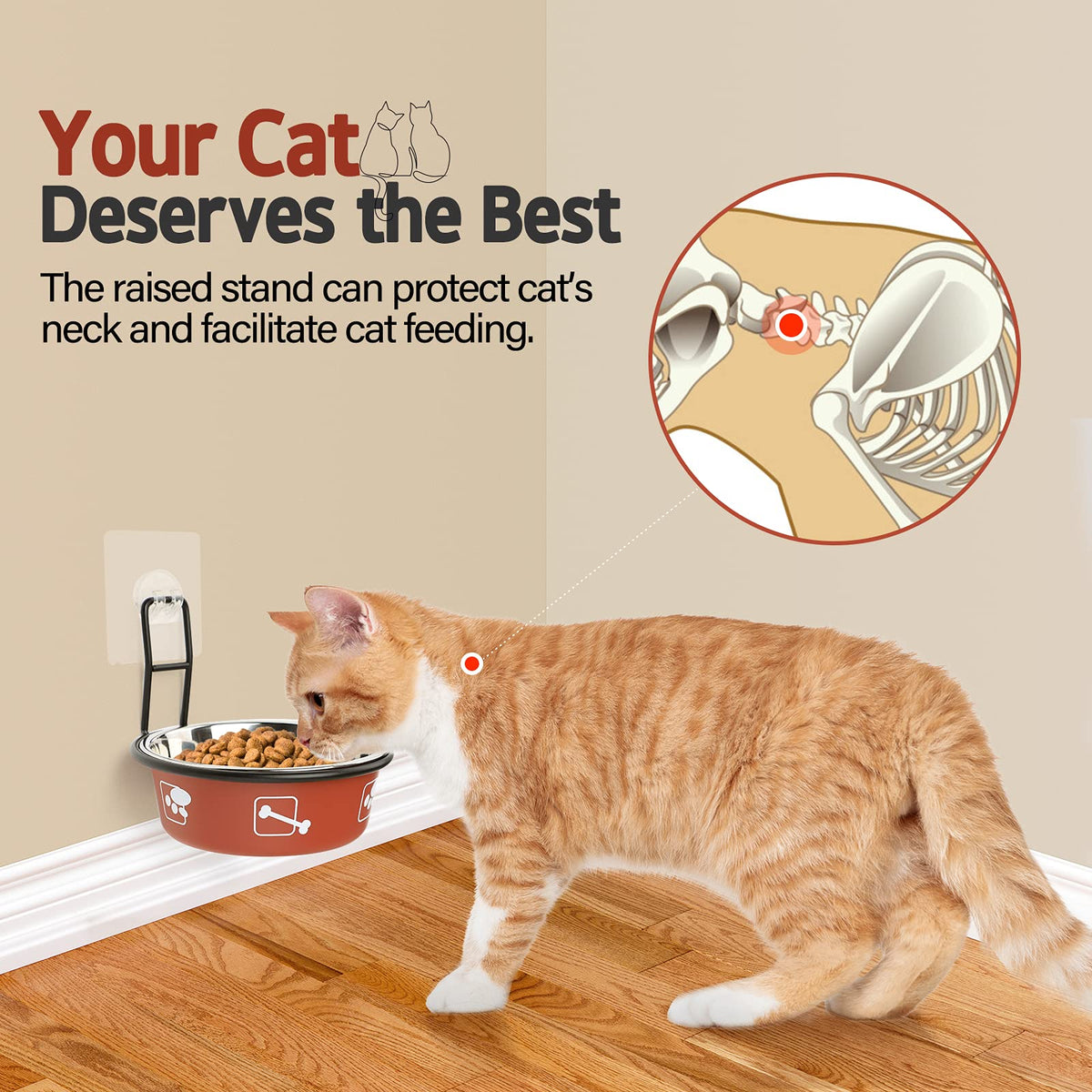 Elevated Stainless Steel Pet Bowls with Stand, 2 Packs X7693