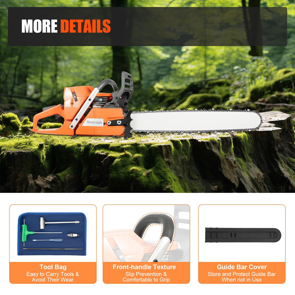 24 Inch 71.8CC 2-Stroke Gas Chainsaw Z7053