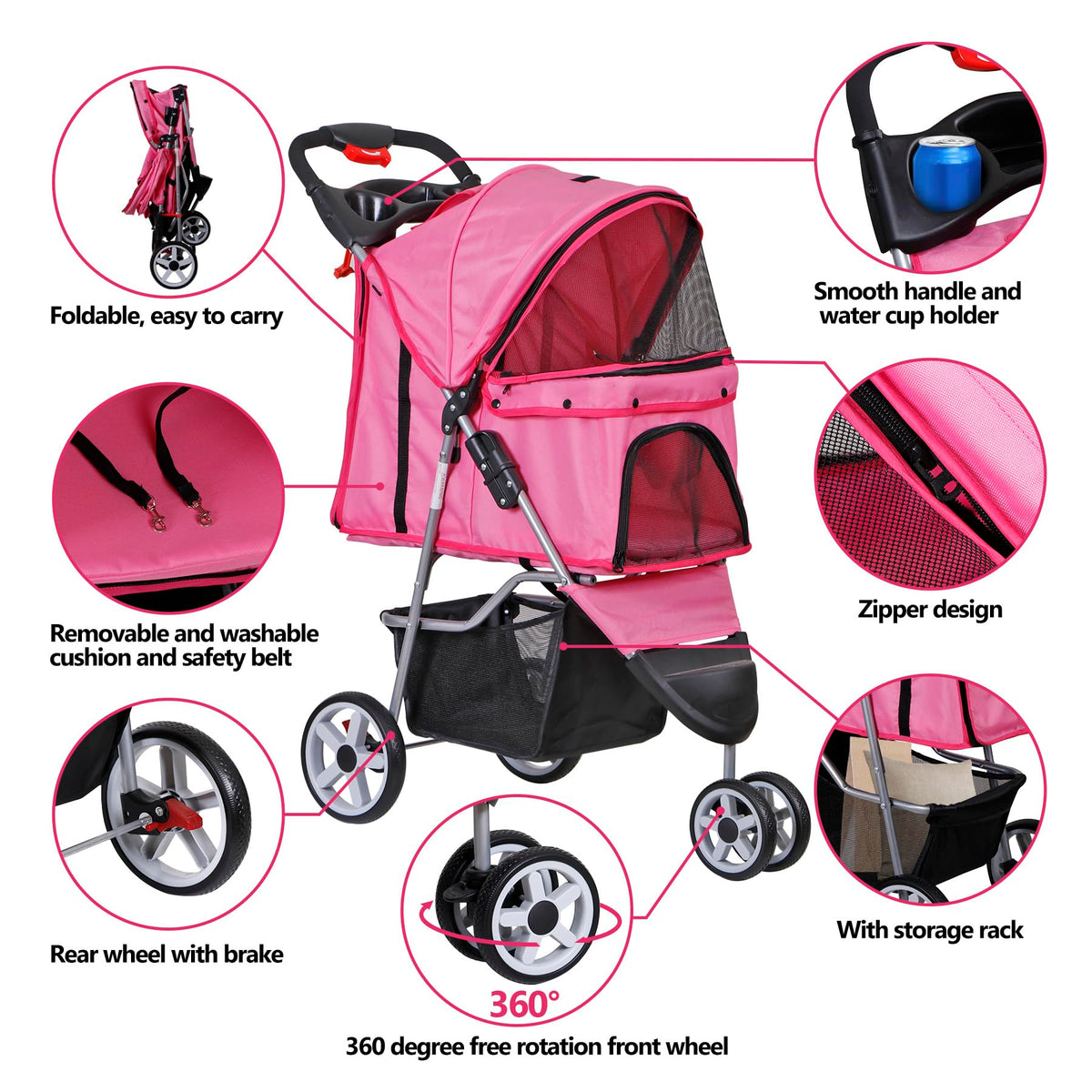 Foldable Pet Stroller Z9634