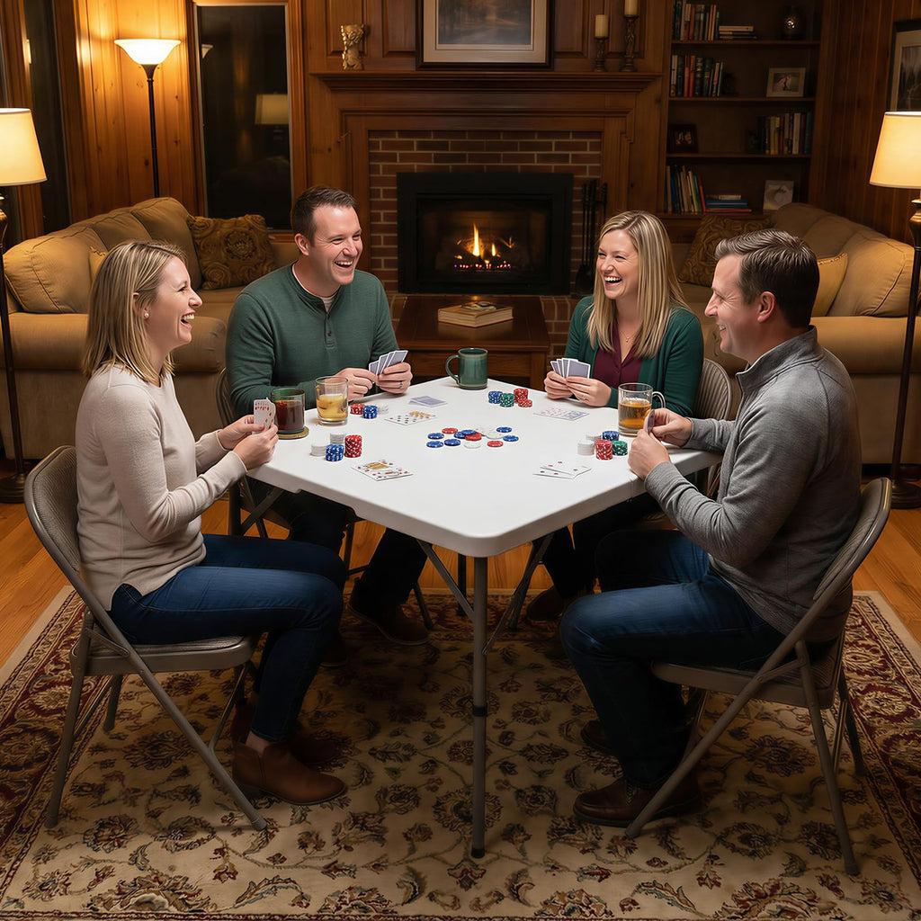 White Folding Card Table I597