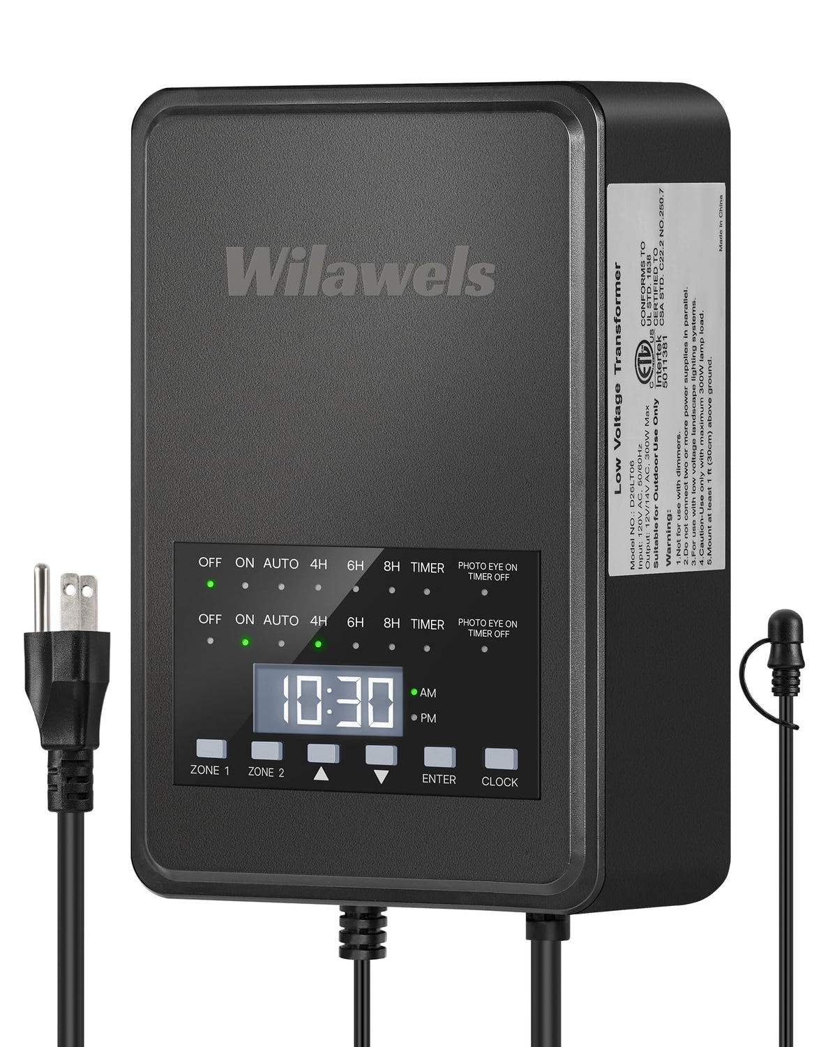 300W Low Voltage Landscape Transformer with Timer & Photocell Sensor Y340325