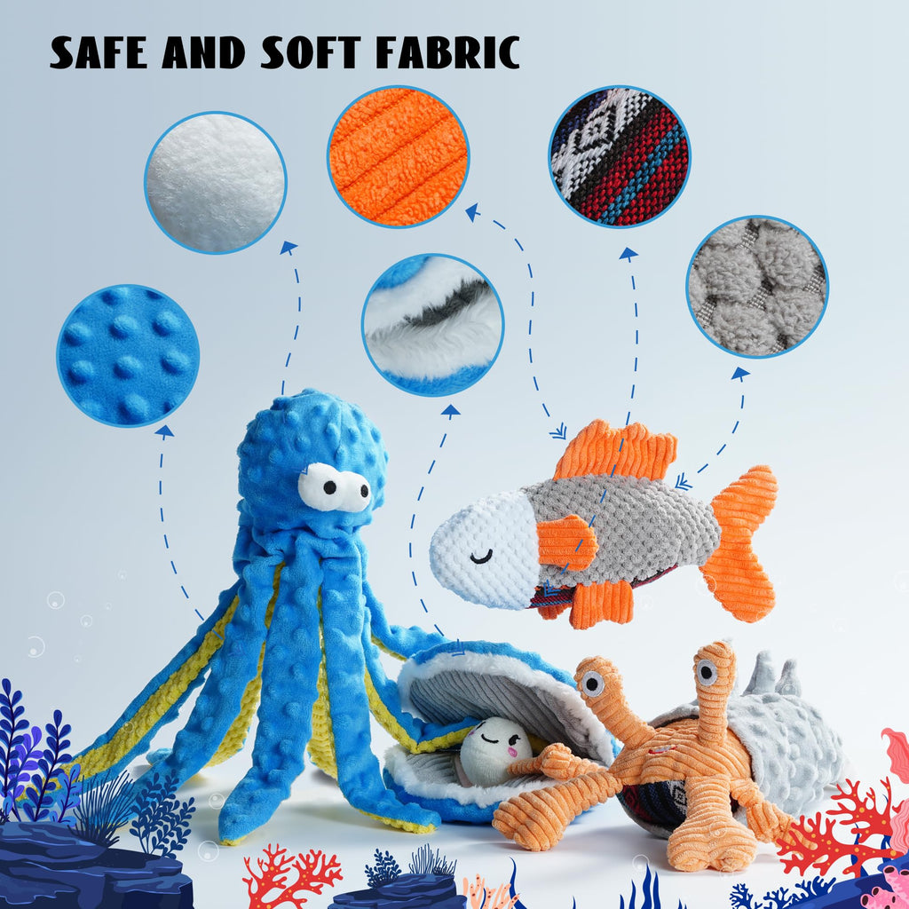 4 Packs Crinkle Squeaky Dog Toys H7603