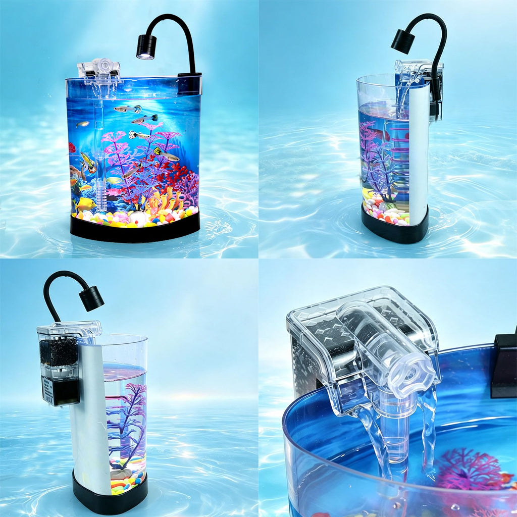 1 Gallon Half Moon Fish Tank Y9047