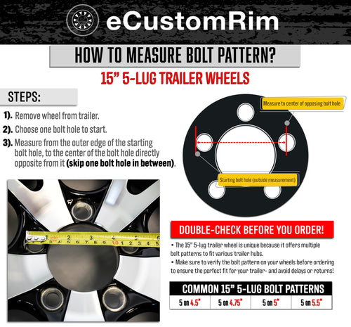 2-Pack 12 Inch Trailer Tire Rim Assembly N132707
