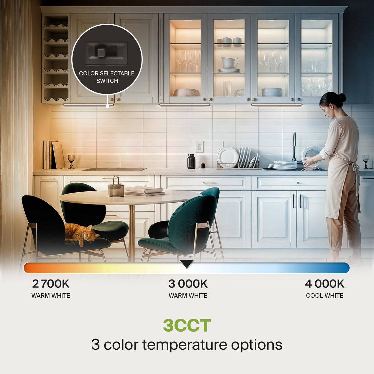 24 Inch Dimmable Linkable LED Under Cabinet Lighting A304847