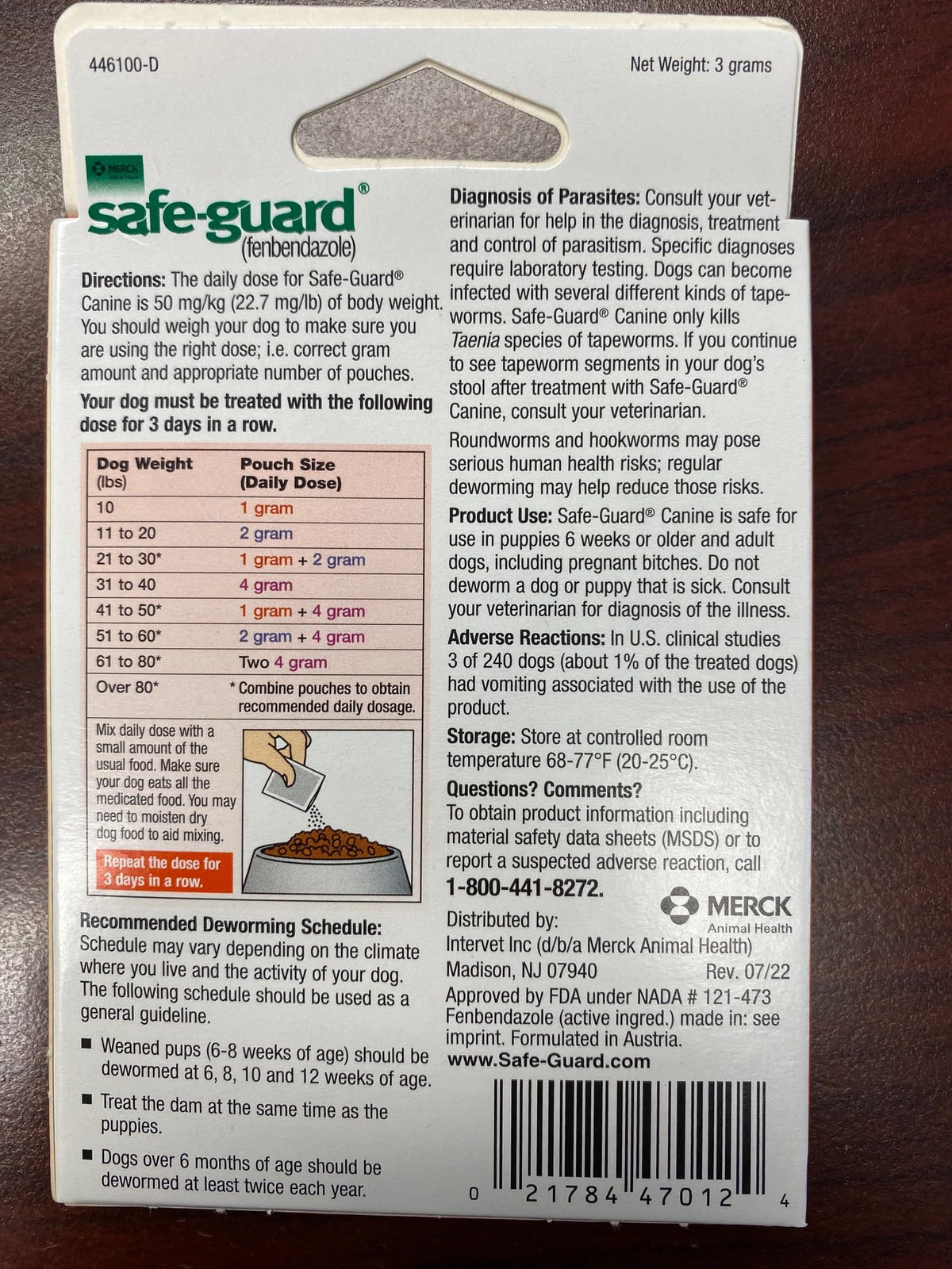 Canine Dewormer 3 Dose x 1 Gram I37703