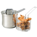 4-Quart Stainless Steel Deep Fryer Pot with Basket & Glass Lid H21021
