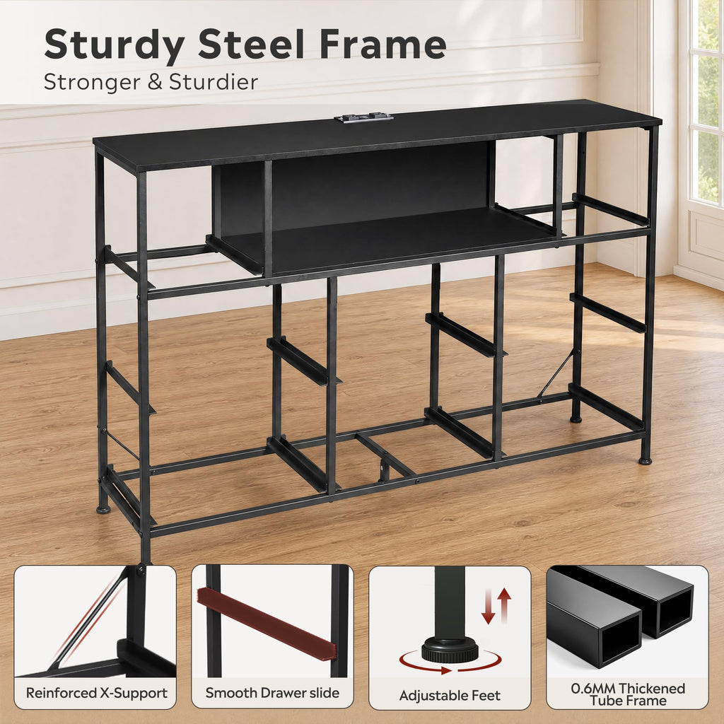 Black 8 Drawer TV Stand Q2725