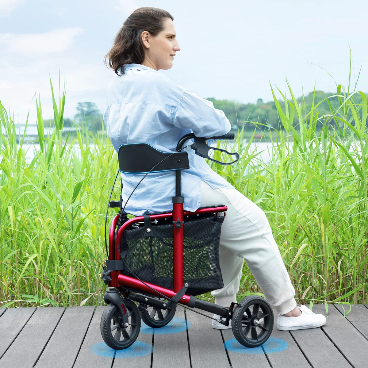 3 Wheel Rollator Walker with Seat T9322