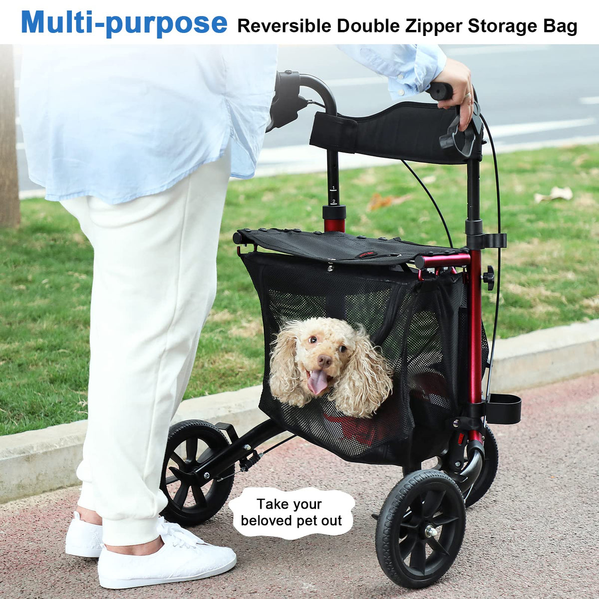 3 Wheel Rollator Walker with Seat T9322