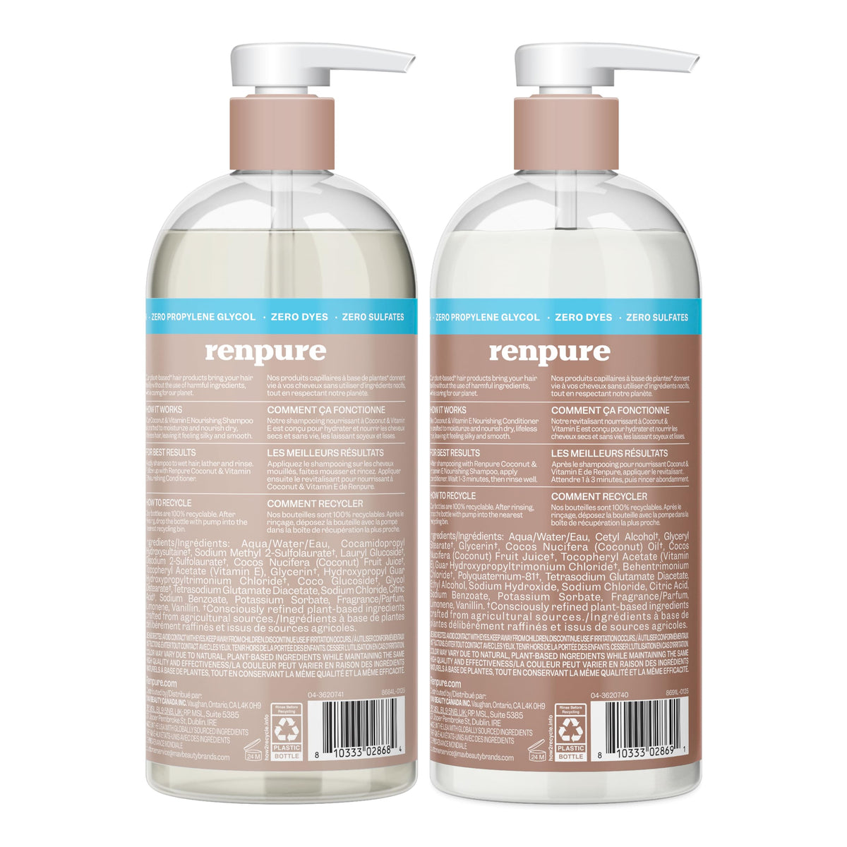 Coconut & Vitamin E Shampoo & Conditioner Set, 2x24oz H57475