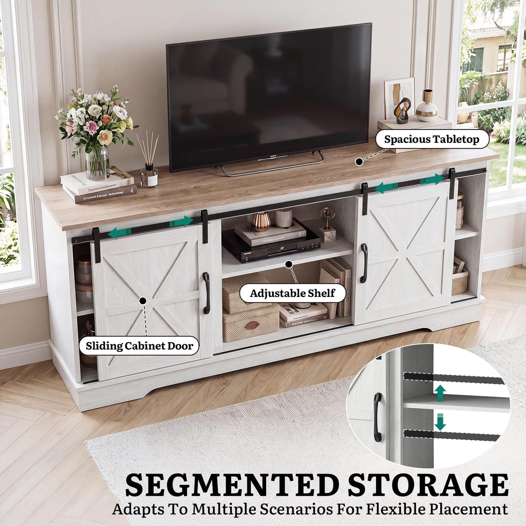 White Grey Wash TV Stand Q413