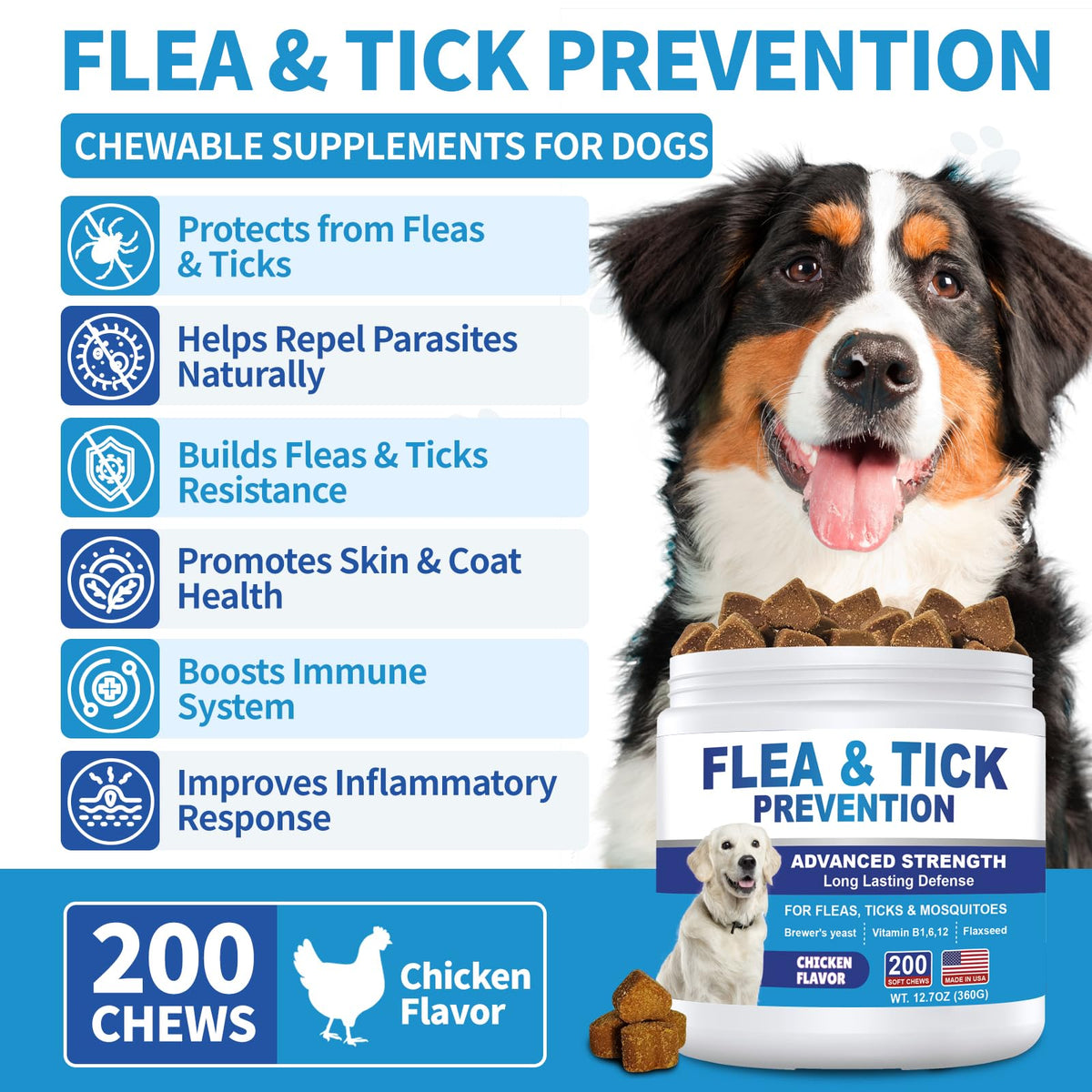 Flea and Tick Chewables 200Ct T122450