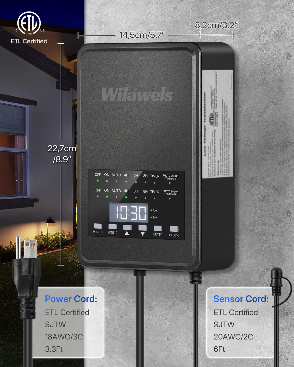 300W Low Voltage Landscape Transformer with Timer & Photocell Sensor Y340325