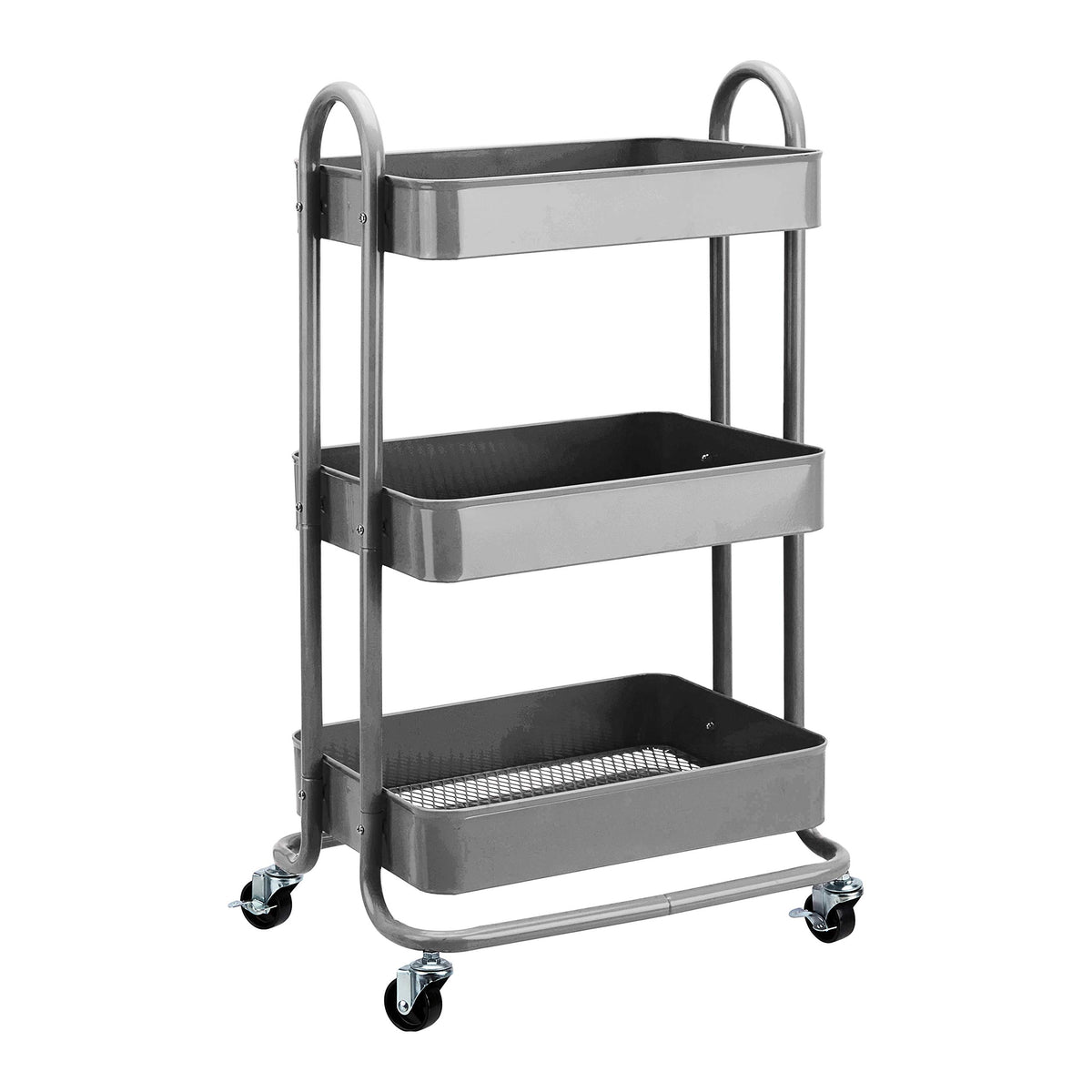 3-Tier Rolling Kitchen Cart with Lockable Wheels J597