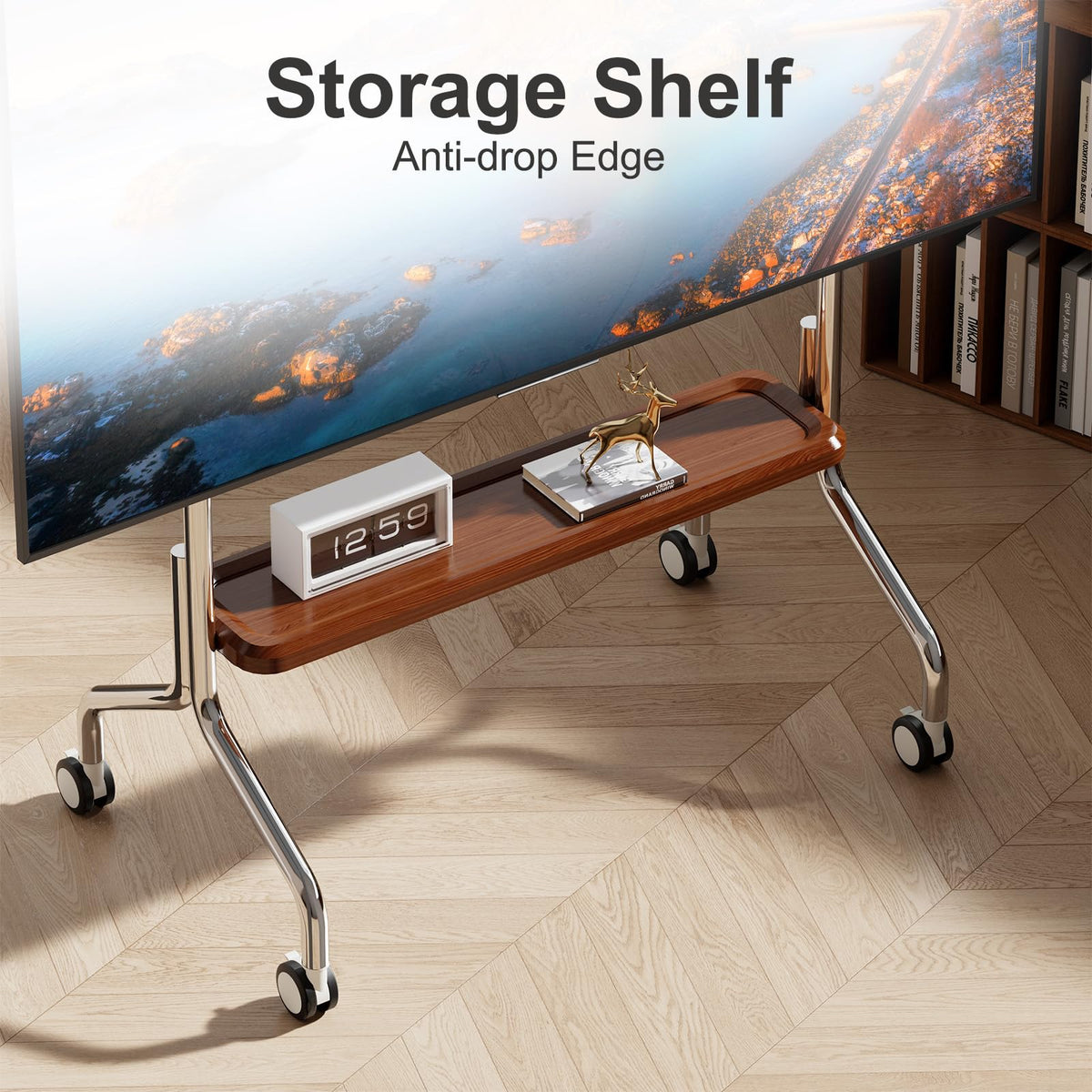 Rolling TV Stand for 32-75" TVs with Shelf M1160