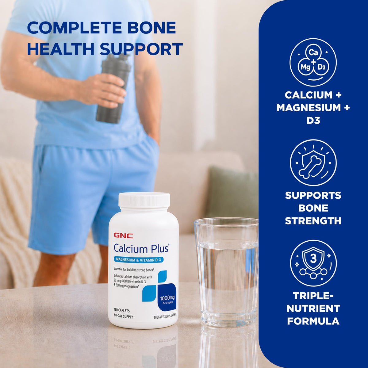 Calcium Plus Magnesium & Vitamin D-3 1000mg 180 Count M32877