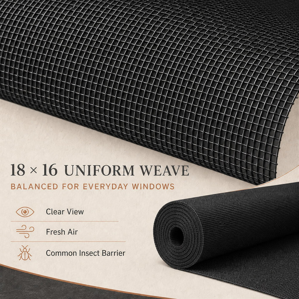 Black Aluminum Screen Door Mesh 48 in x 100 ft Roll D368