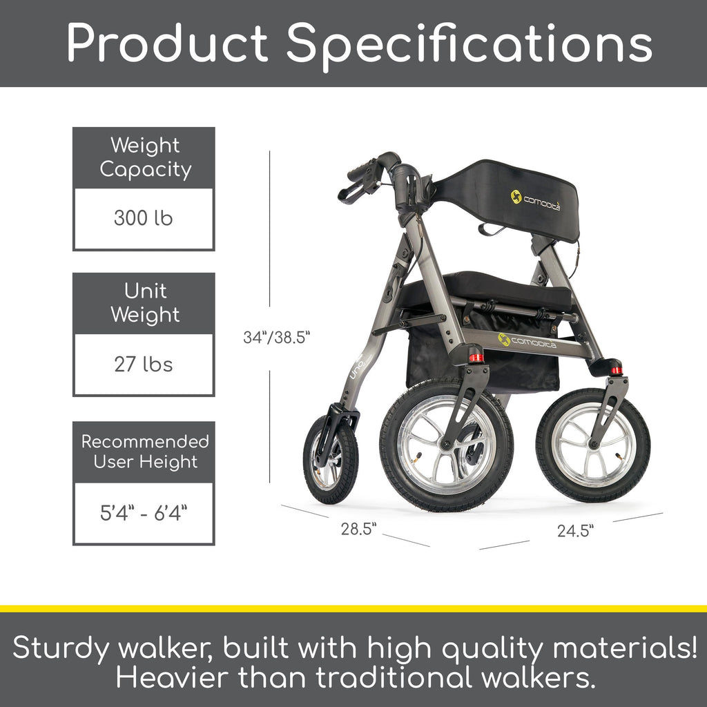 All Terrain Rolling Walker with Pneumatic Tires G7410