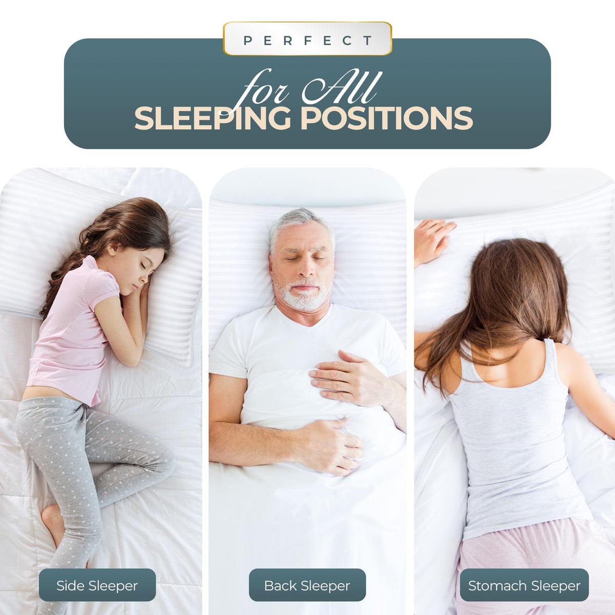 Queen Size Set of 2 Bed Pillows U1882