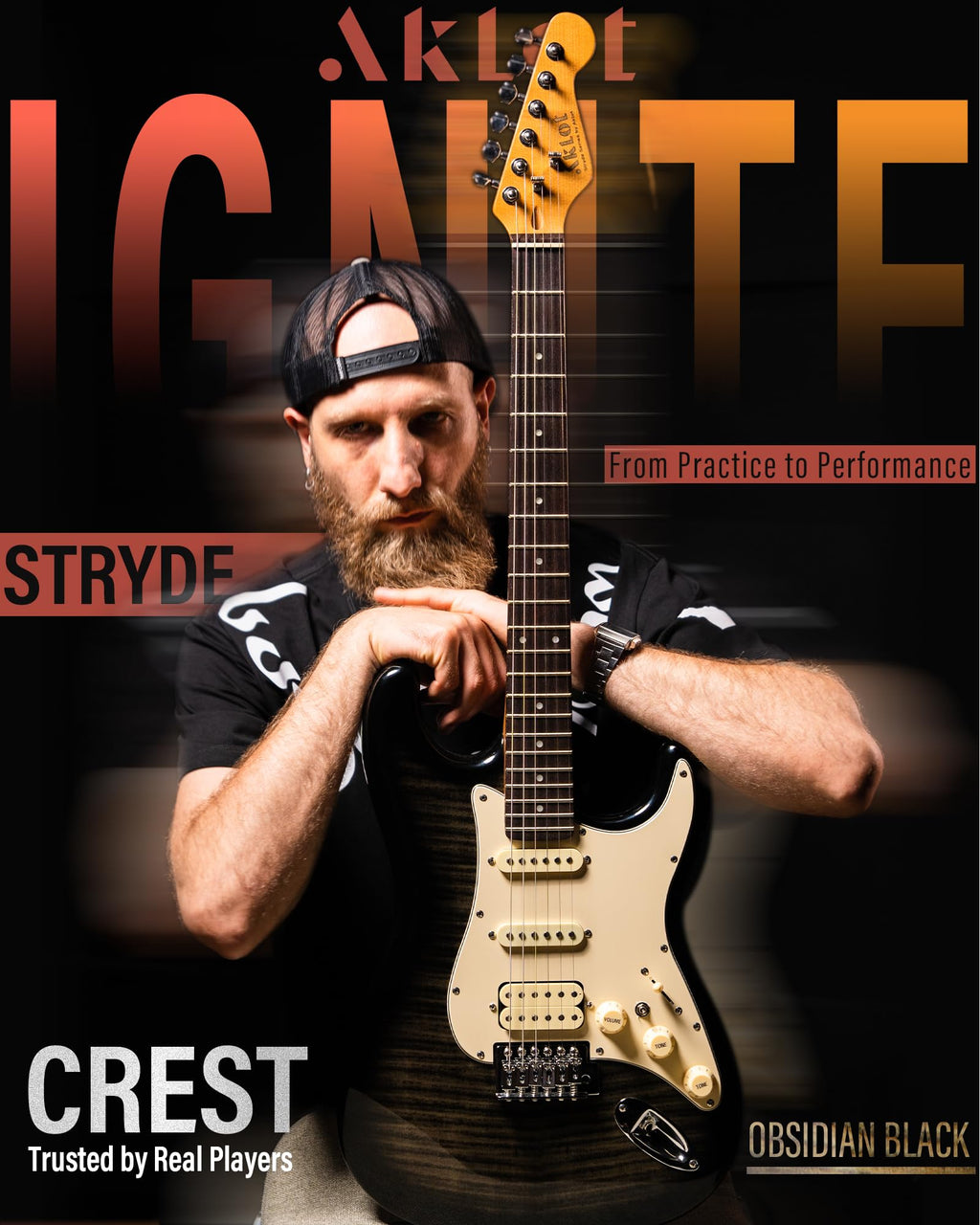 Beginner Electric Guitar Kit with 10W Amp, HSS Pickups, Gig Bag, Tuner, Strap, Picks, Black M769