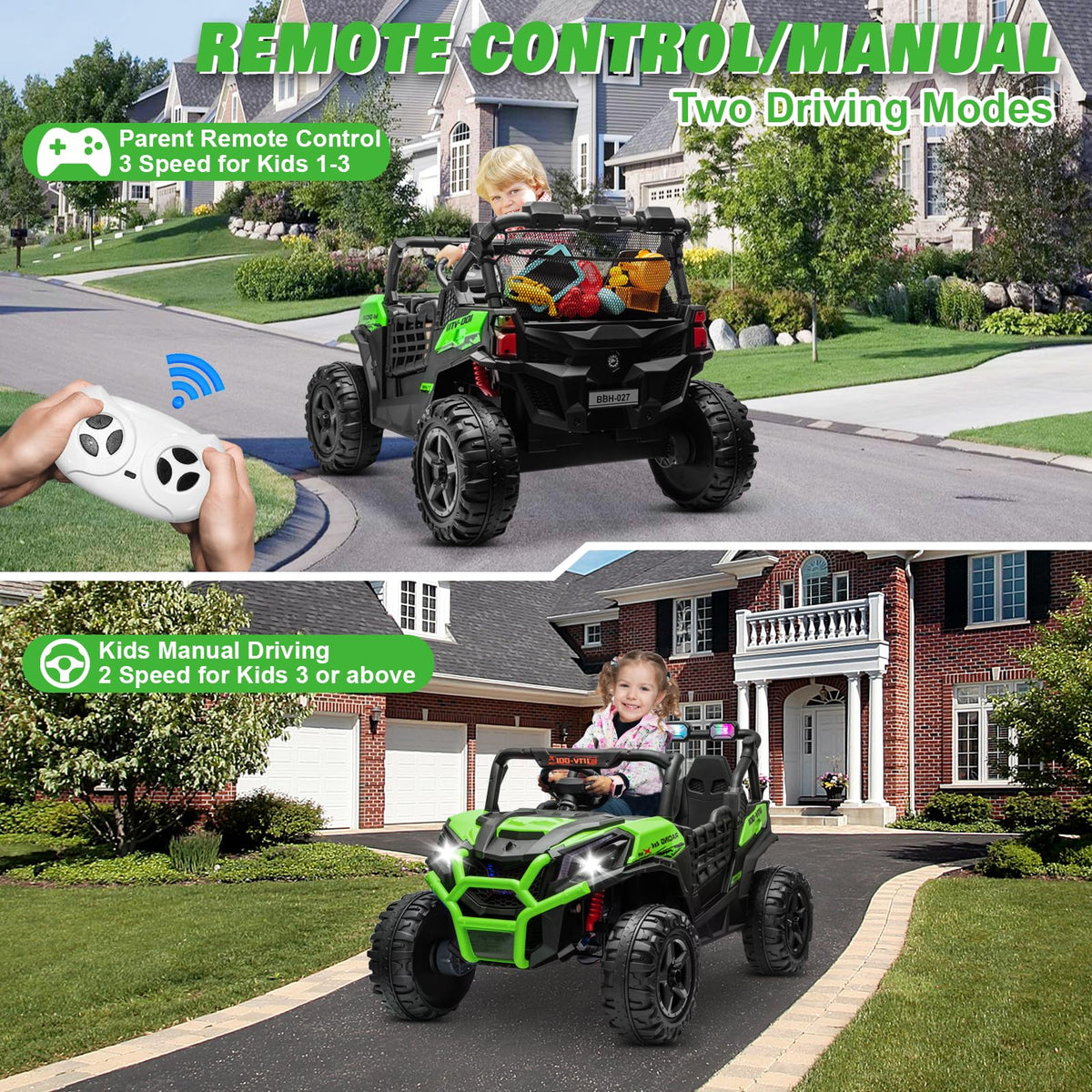 Green 24V 2 Seater Ride on Car T402