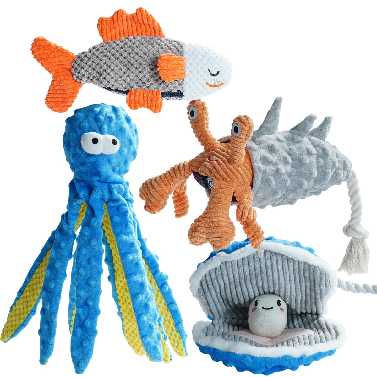 4 Packs Crinkle Squeaky Dog Toys H7603