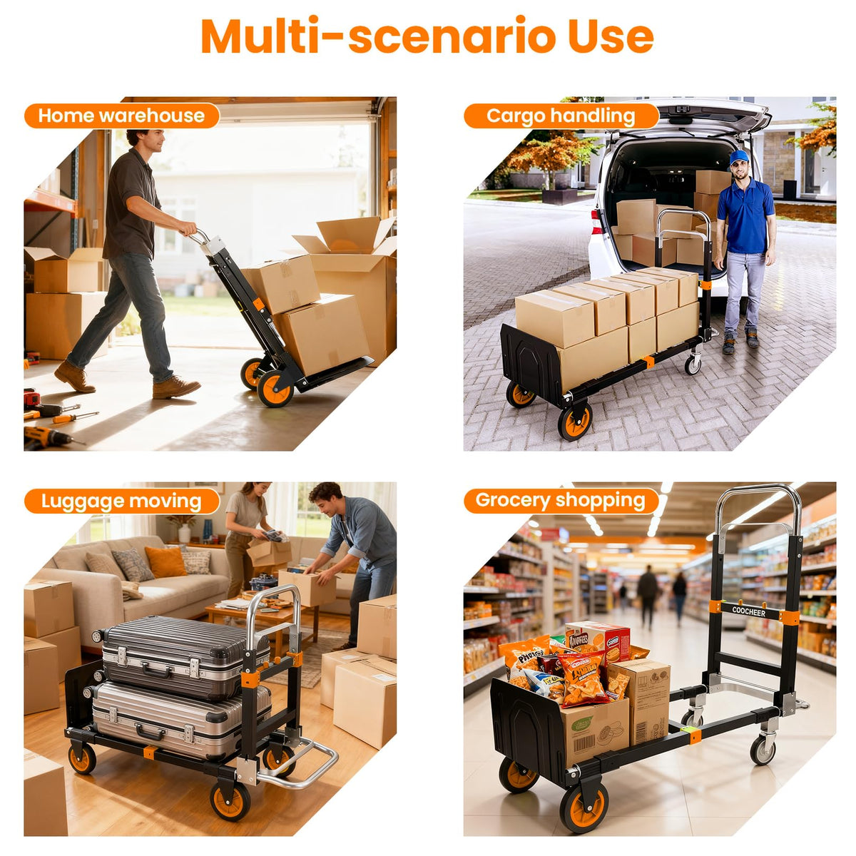 Folding Hand Truck Orange U8587