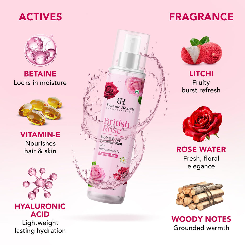 British Rose Body Spray & Hair Perfume 3.4oz T23197