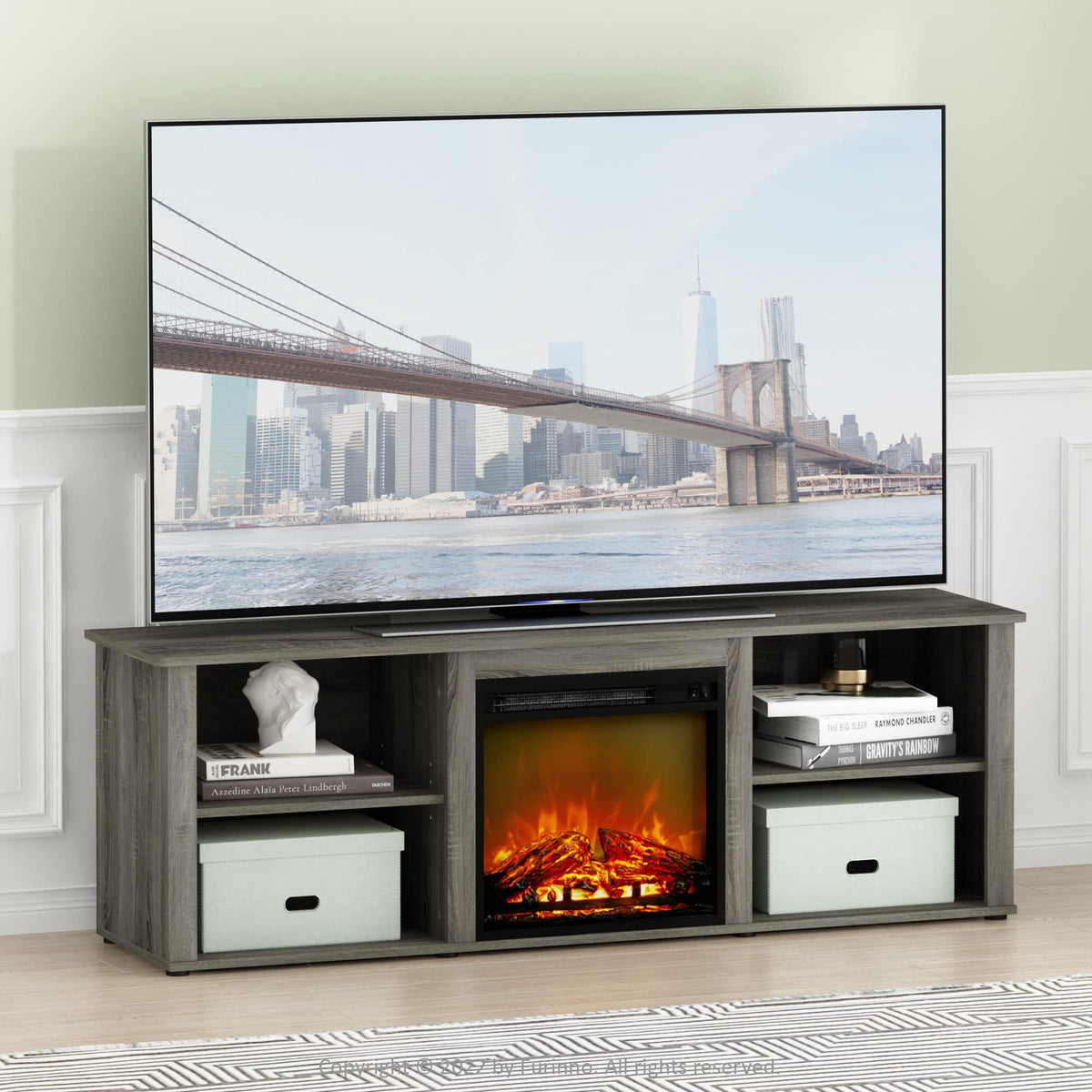 3-Tier Fireplace TV Stand for 70 Inch TV D347
