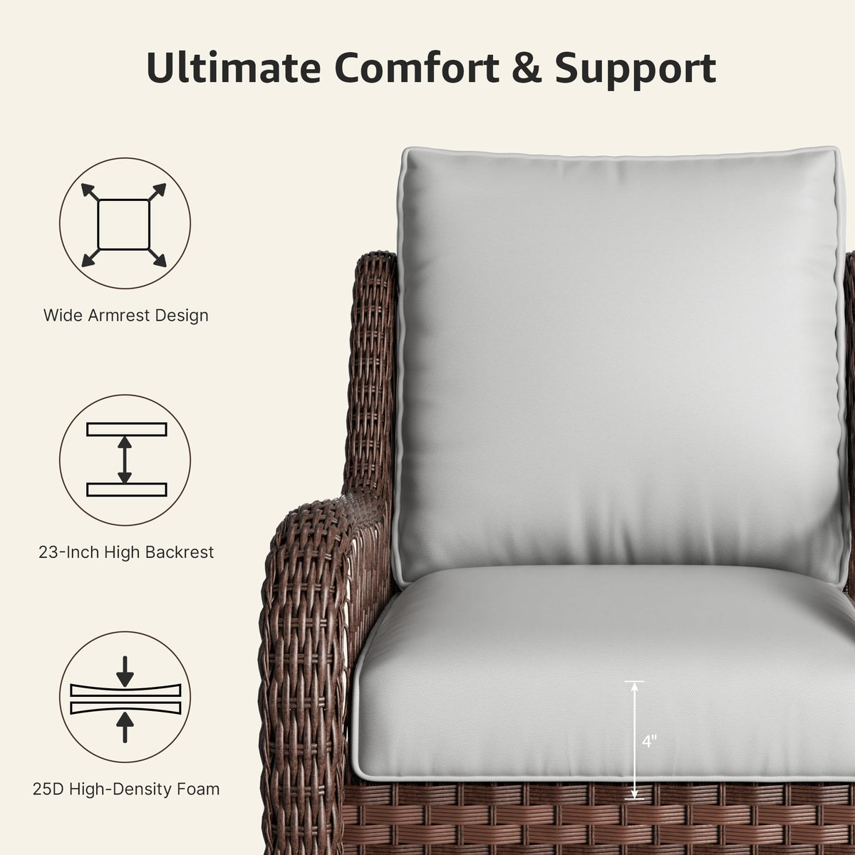 Outdoor Wicker 2 Seater Sofa with Cushion M39022