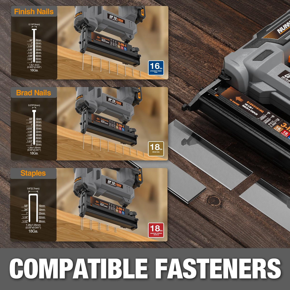 18V Cordless 3-in-1 Nail Gun Kit B54447