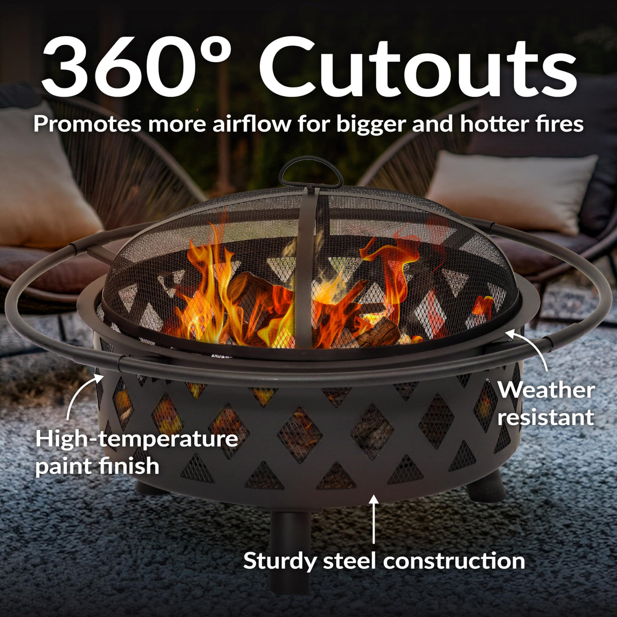 30" Round Wood Burning Outdoor Fire Pit A104