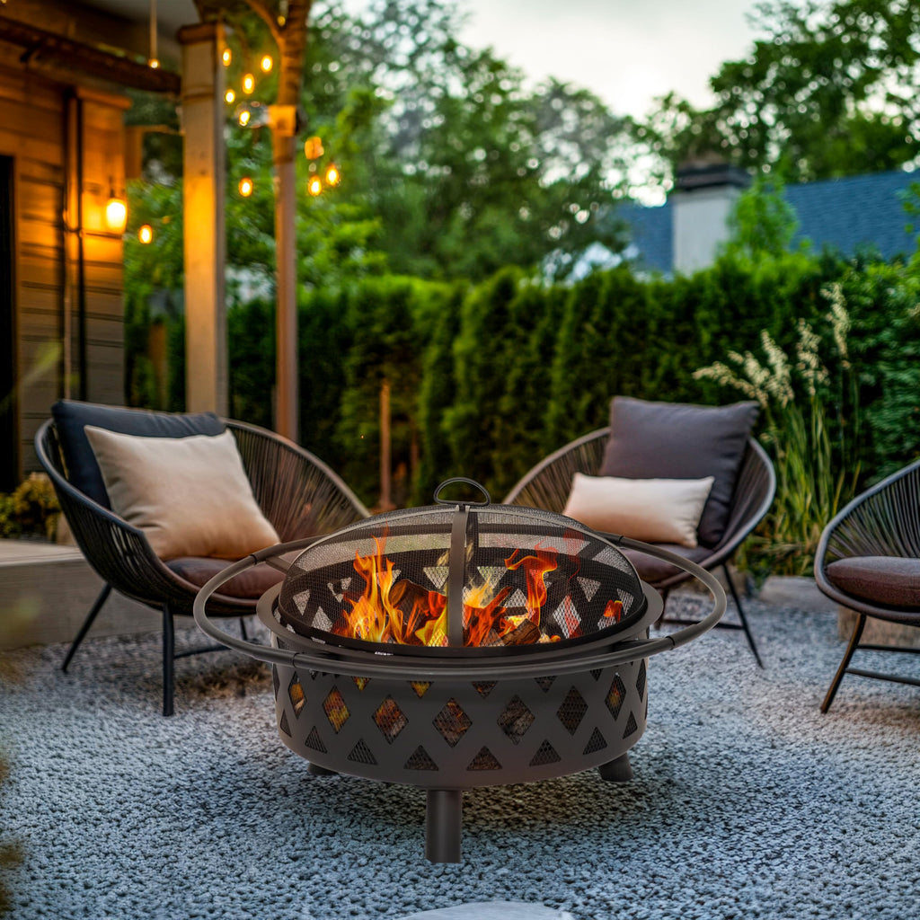 30" Round Wood Burning Outdoor Fire Pit A104