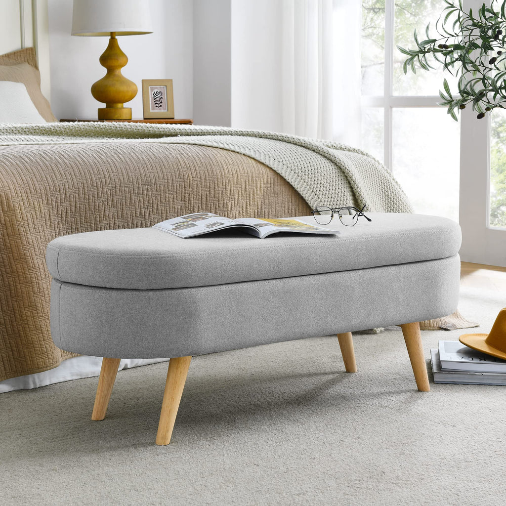 Oval Storage Bench with Rubber Wood Legs D49335